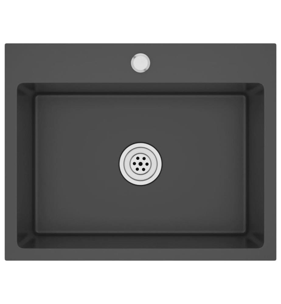 Handgemachte Einbauspüle Schwarz Edelstahl