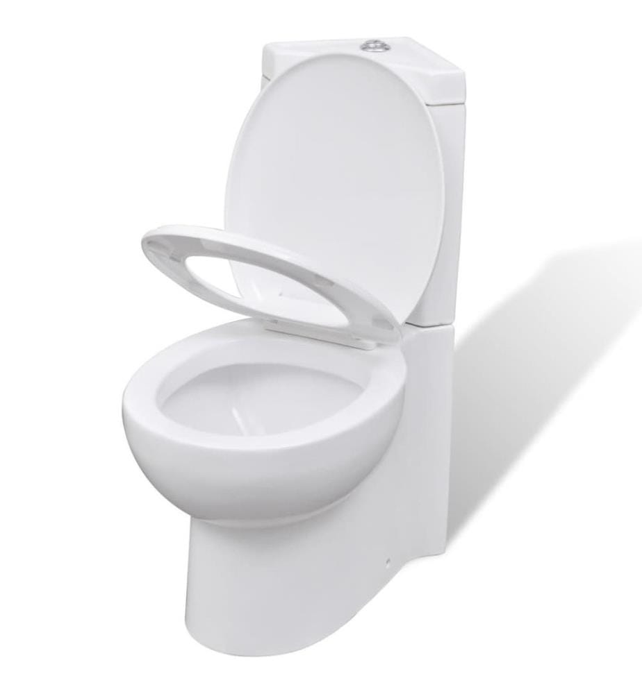 Keramik WC Toilette Ecke Weiss