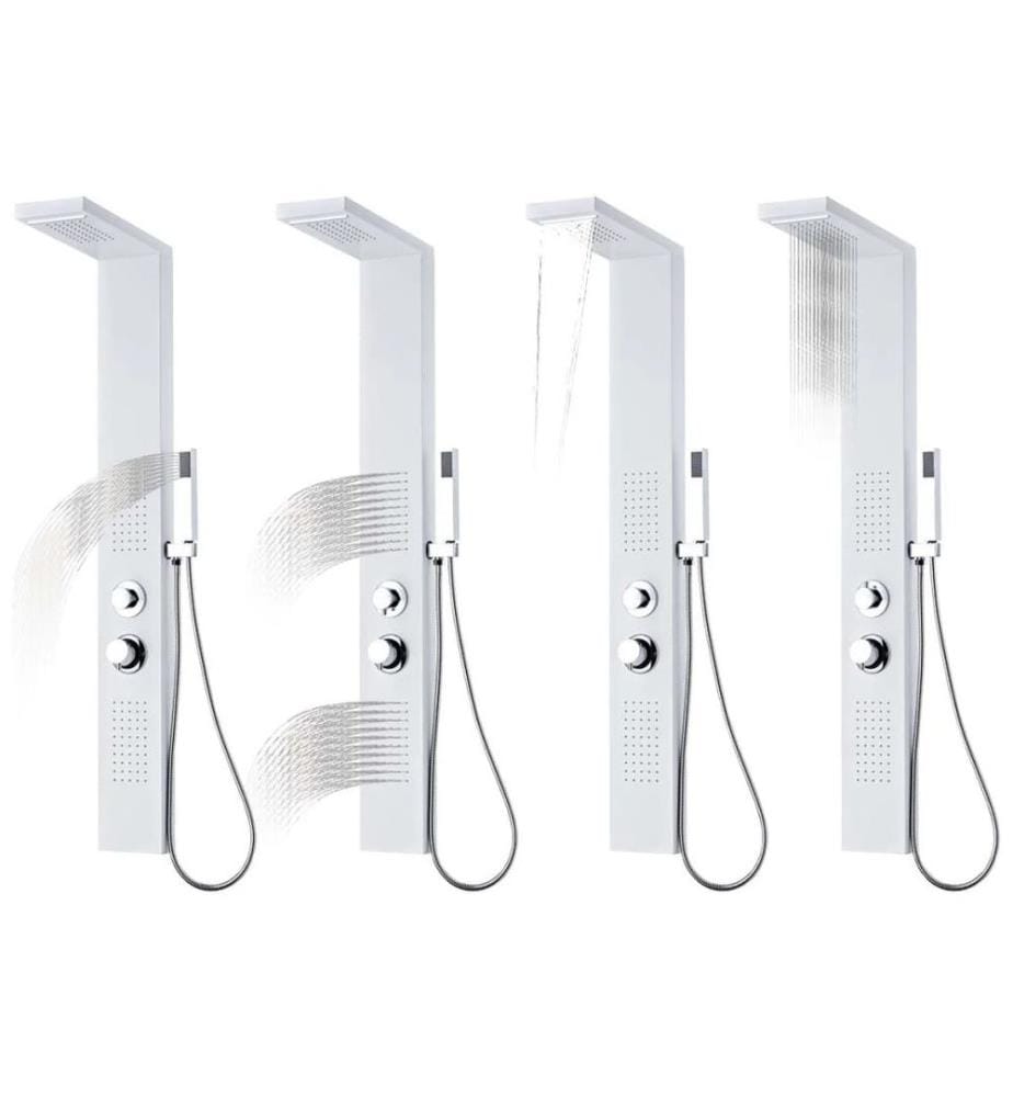 Duschpaneel-System Aluminium Mattweiss