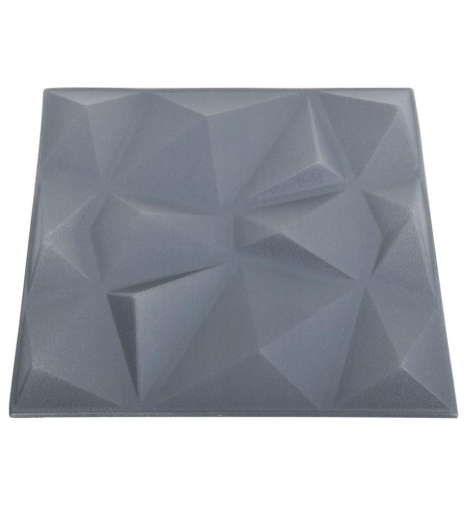 3D-Wandpaneele 24 Stk. 50x50 cm Diamant Grau 6 m²