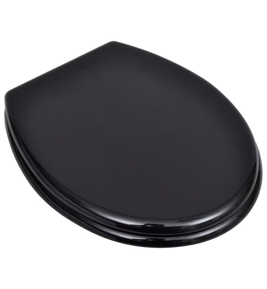 Siège de toilette avec Couvercle MDF Design simple Noir