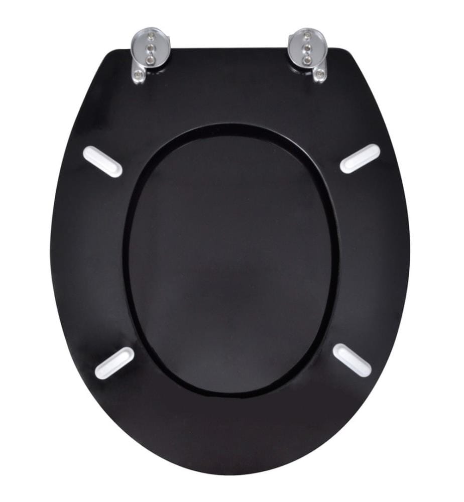 Siège de toilette avec Couvercle MDF Design simple Noir