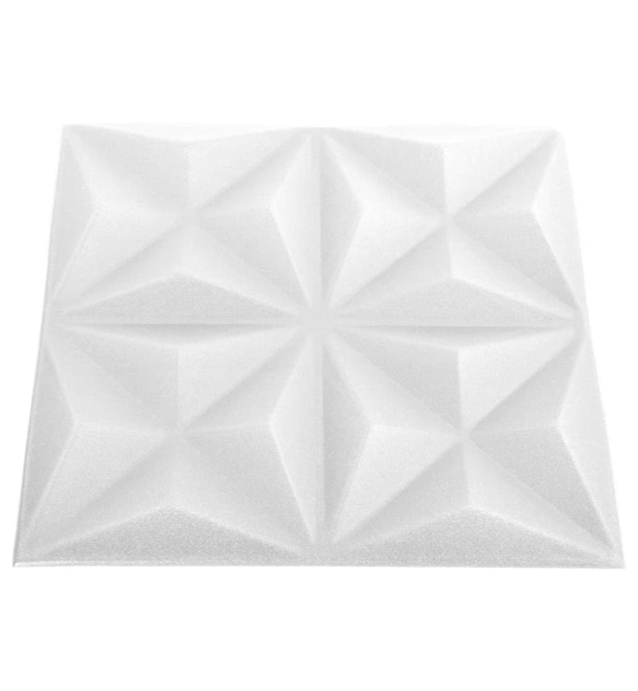 3D-Wandpaneele 24 Stk. 50x50 cm Origami-Weiss 6 m²