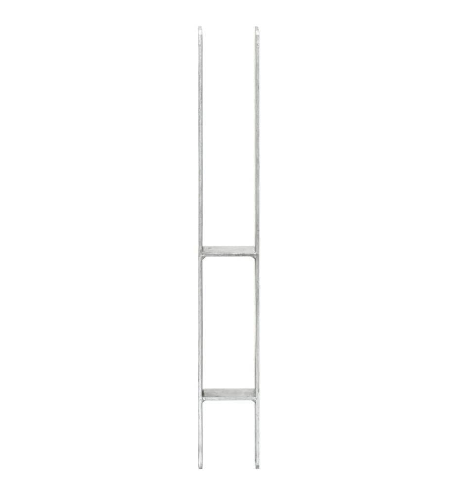 Pfostenträger 2 Stk. Silbern 7×6×60 cm Verzinkter Stahl