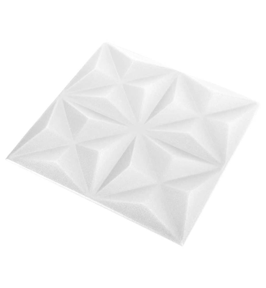 Panneaux muraux 3D 12 pcs 50x50 cm Blanc origami 3 m²