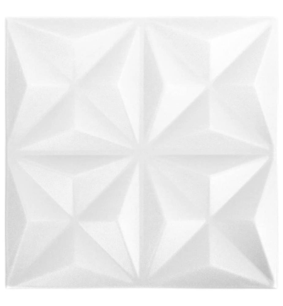 Panneaux muraux 3D 12 pcs 50x50 cm Blanc origami 3 m²