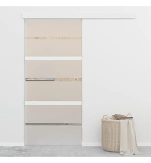 Schiebetür mit Softclose ESG-Glas und Aluminium 90x205 cm