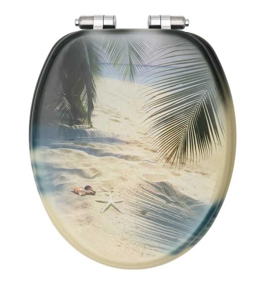 Siège WC avec couvercle à fermeture en douceur MDF Plage