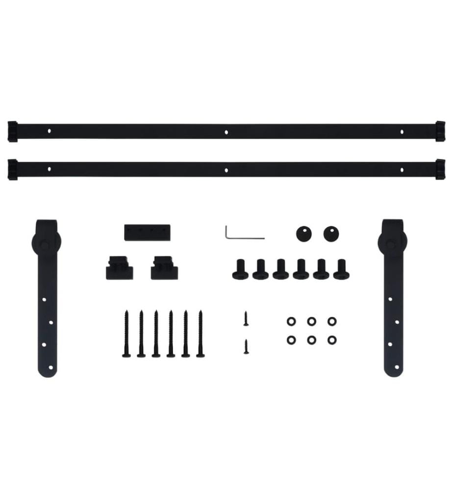 Mini Schiebetürbeschlag Set für Schranktüren Carbonstahl 183 cm