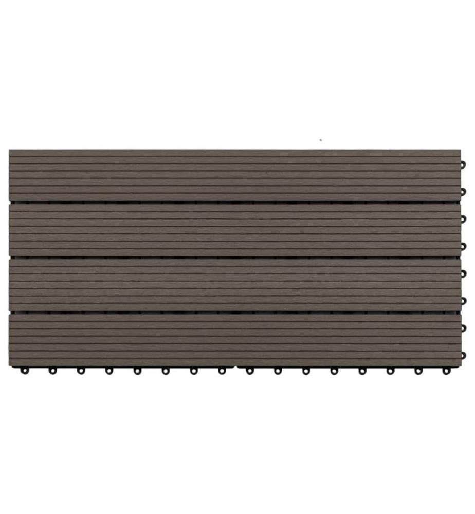 Terrassenfliesen 6 Stk. WPC 60x30 cm 1,08 m² Dunkelbraun