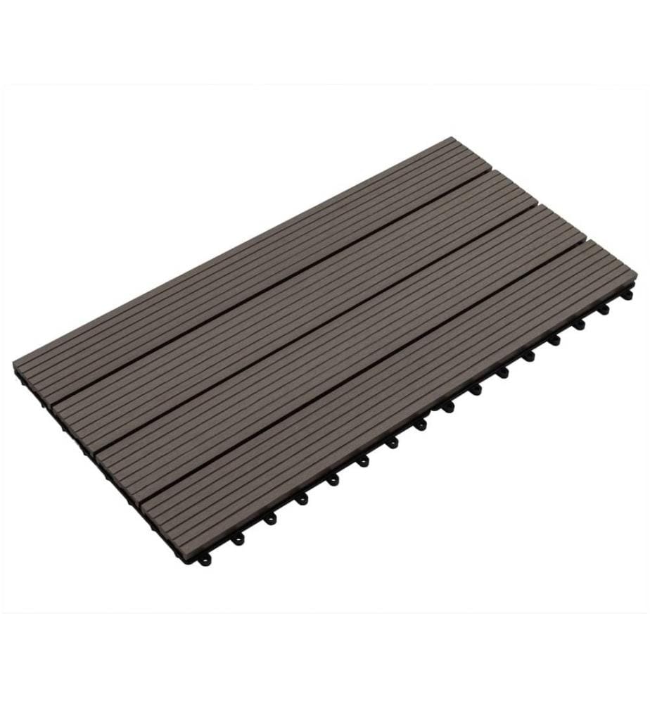 Terrassenfliesen 6 Stk. WPC 60x30 cm 1,08 m² Dunkelbraun