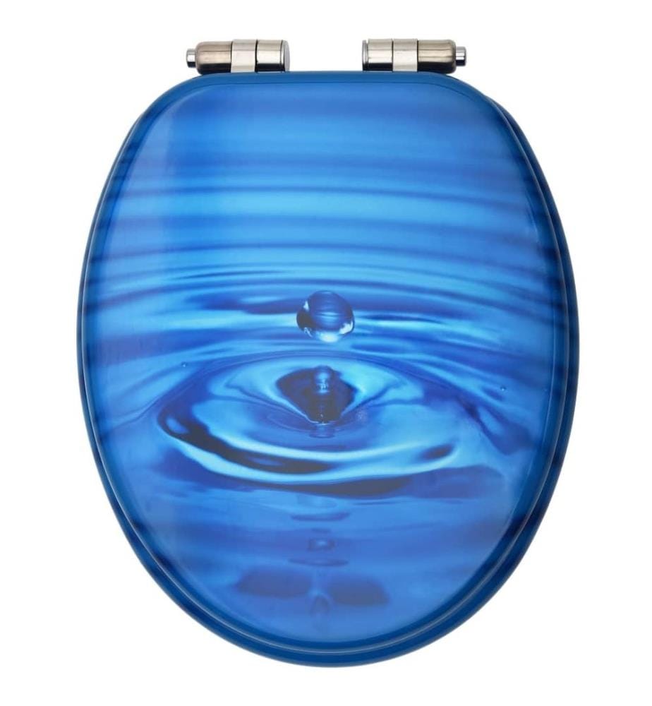 Siège WC avec couvercle à fermeture en douceur MDF Bleu