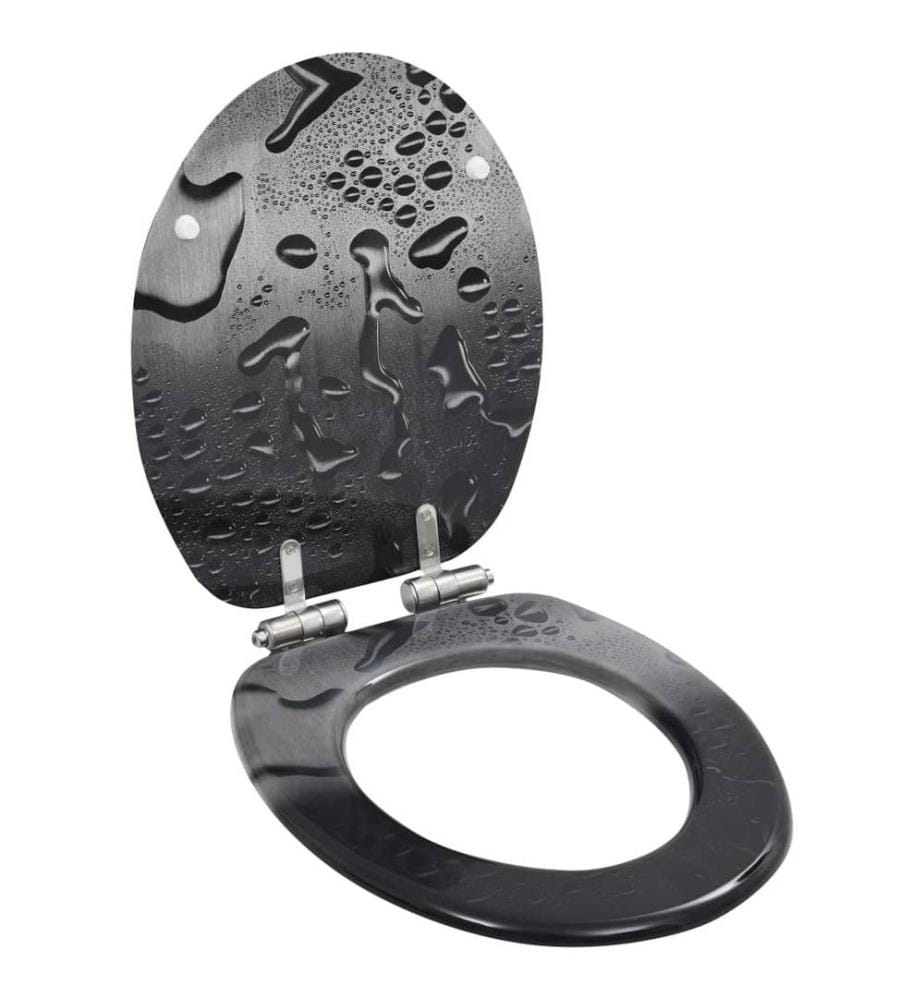 Toilettensitz mit Soft-Close-Deckel MDF Wassertropfen-Design