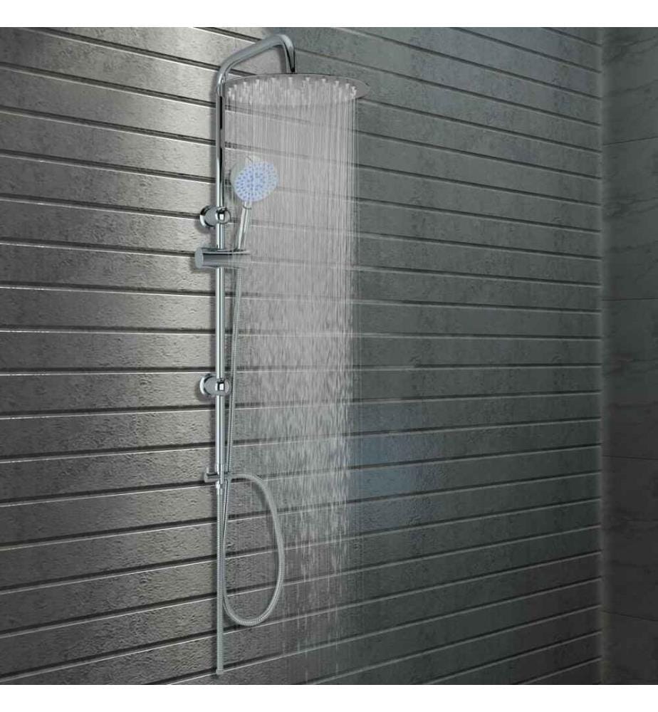 Ensemble de douche à deux têtes avec douchette Acier inoxydable