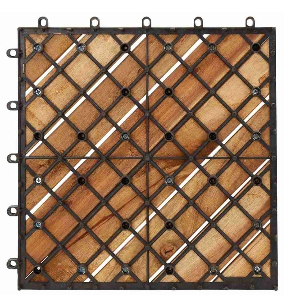 Terrassenfliesen 10 Stk. 30x30 cm Massivholz Akazie