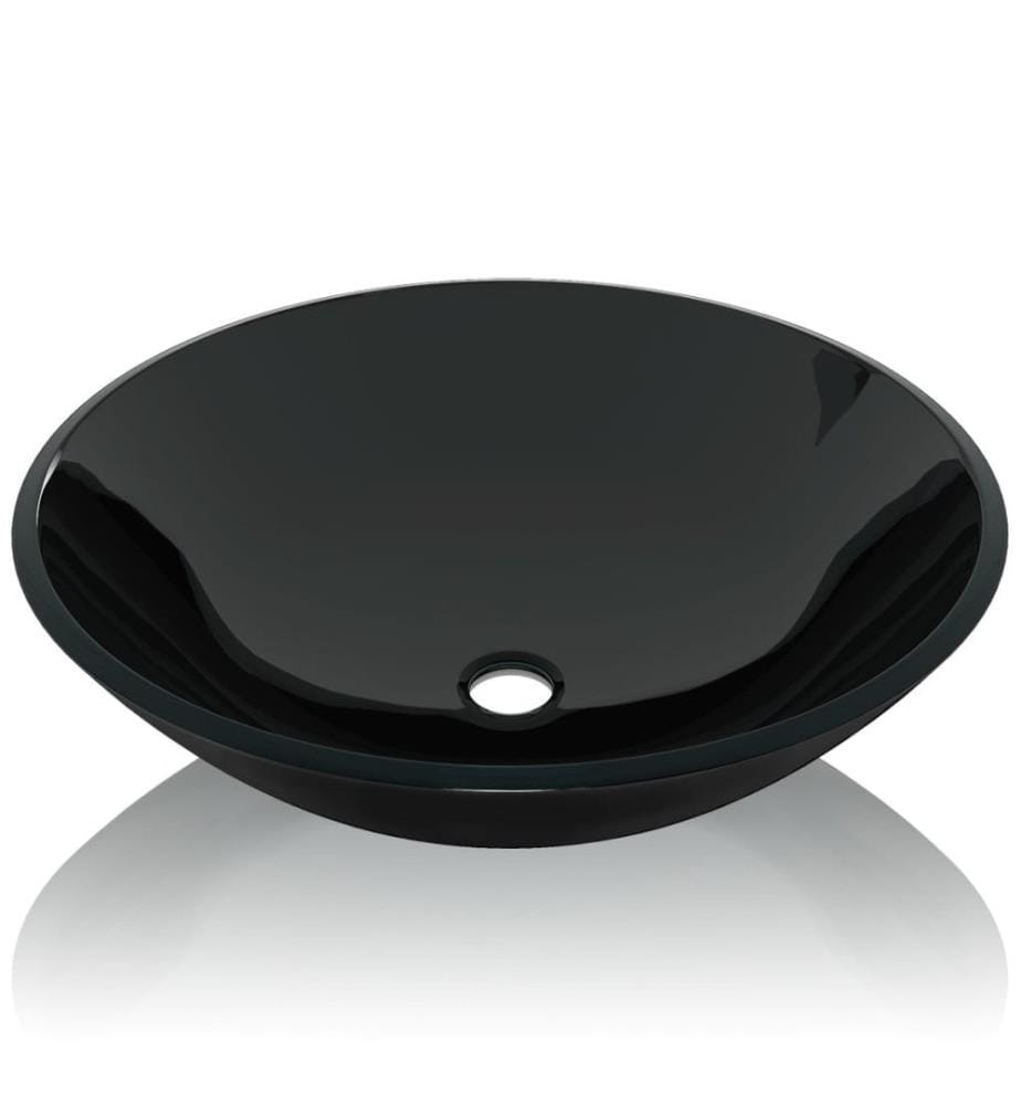 Waschbecken Hartglas 42 cm schwarz