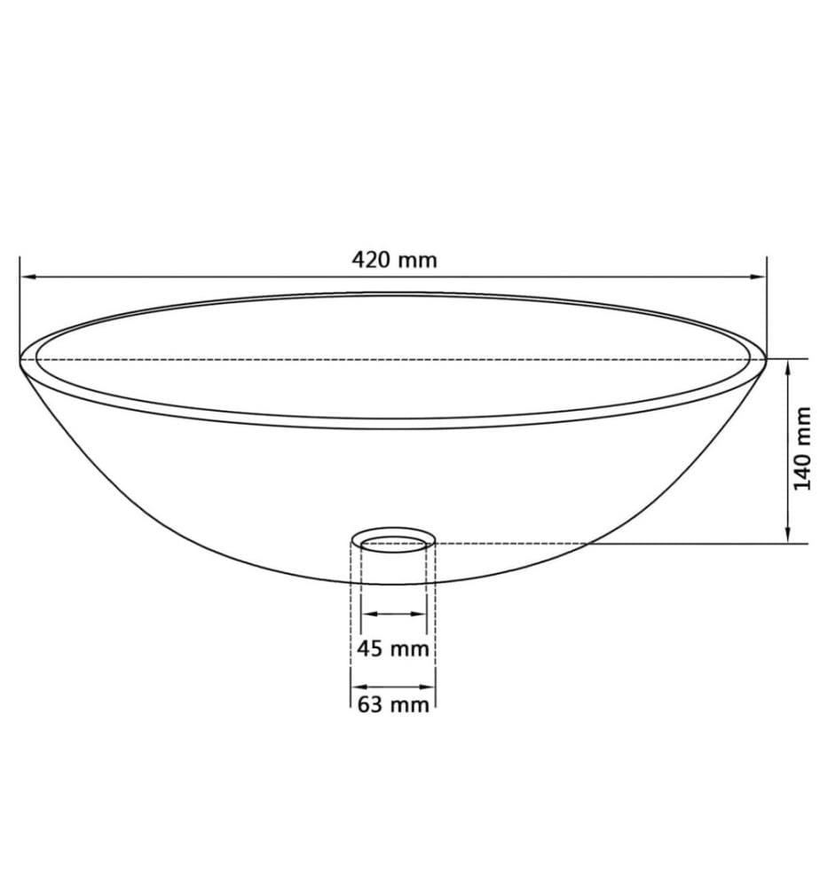 Waschbecken Hartglas 42 cm schwarz
