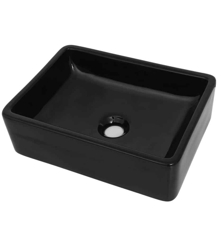 Lavabo Céramique Rectangulaire Noir 41 x 30 x 12 cm