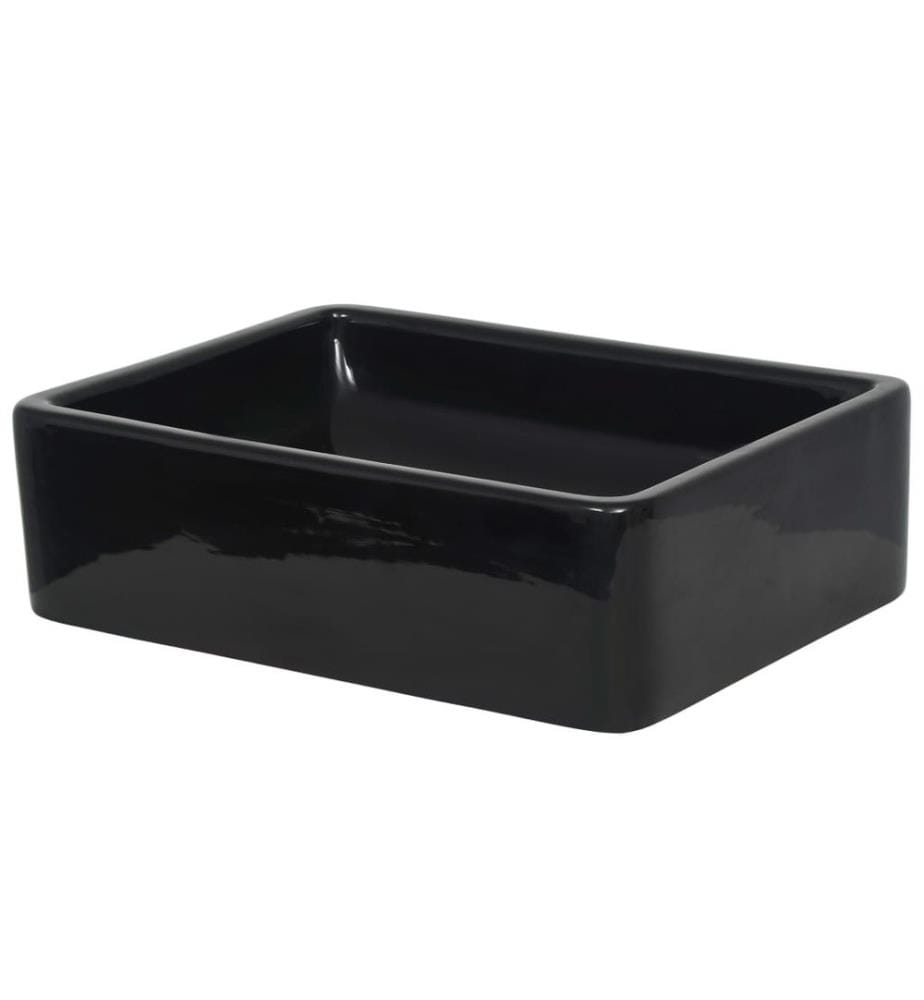 Lavabo Céramique Rectangulaire Noir 41 x 30 x 12 cm