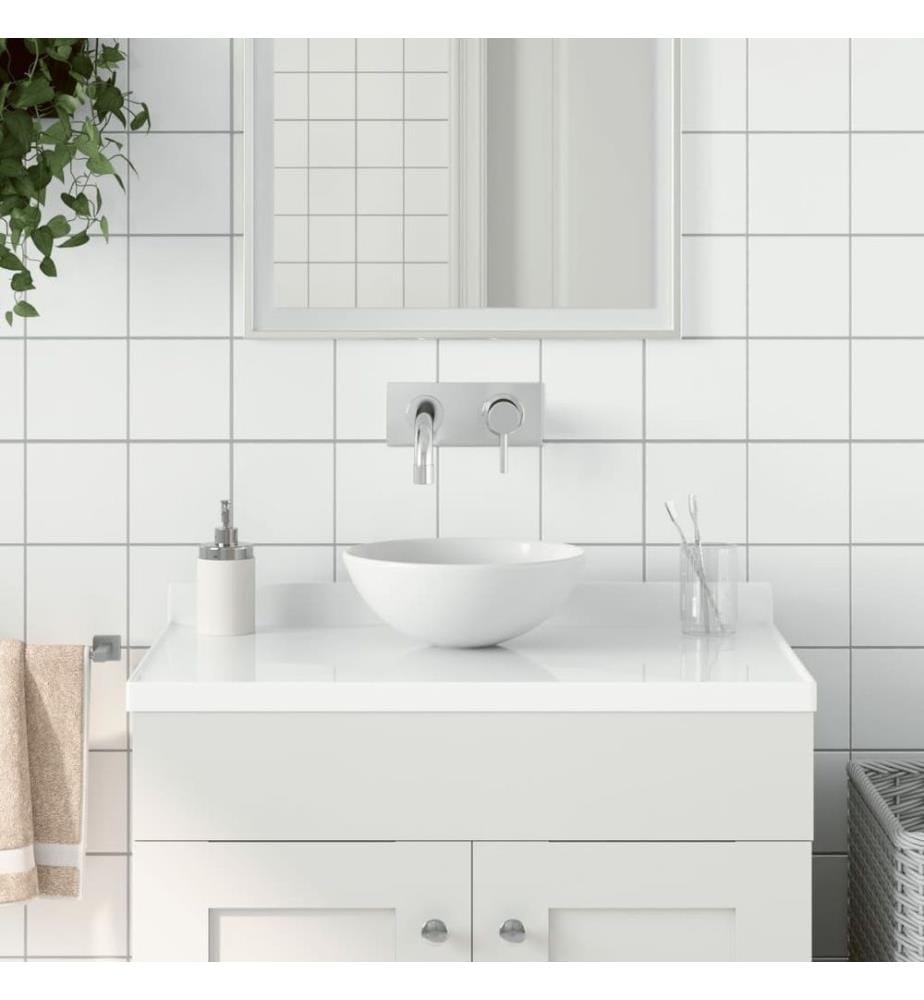 Waschbecken Keramik Mattweiss Rund