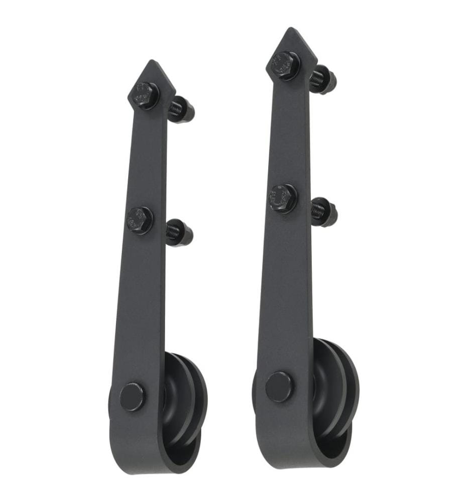 Schiebetürbeschlag-Set 200 cm Stahl Schwarz