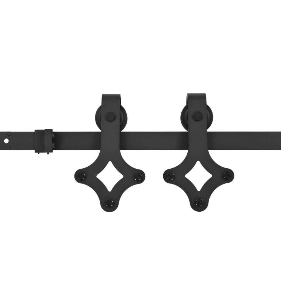 Schiebetürbeschlag-Set 183 cm Stahl Schwarz