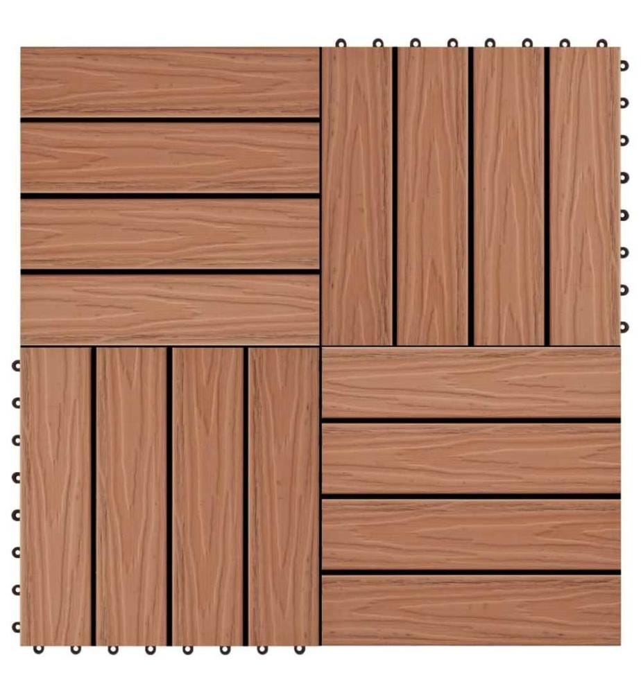 Terrassenfliesen 11Stk. Tief Geprägt WPC 30x30cm 1 qm Hellbraun
