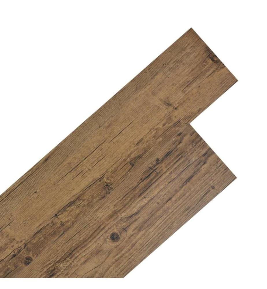 Planche de plancher PVC autoadhésif 5,02 m² 2 mm Marron noyer