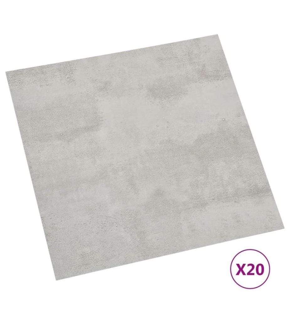 PVC-Fliesen Selbstklebend 20 Stk. 1,86 m² Hellgrau