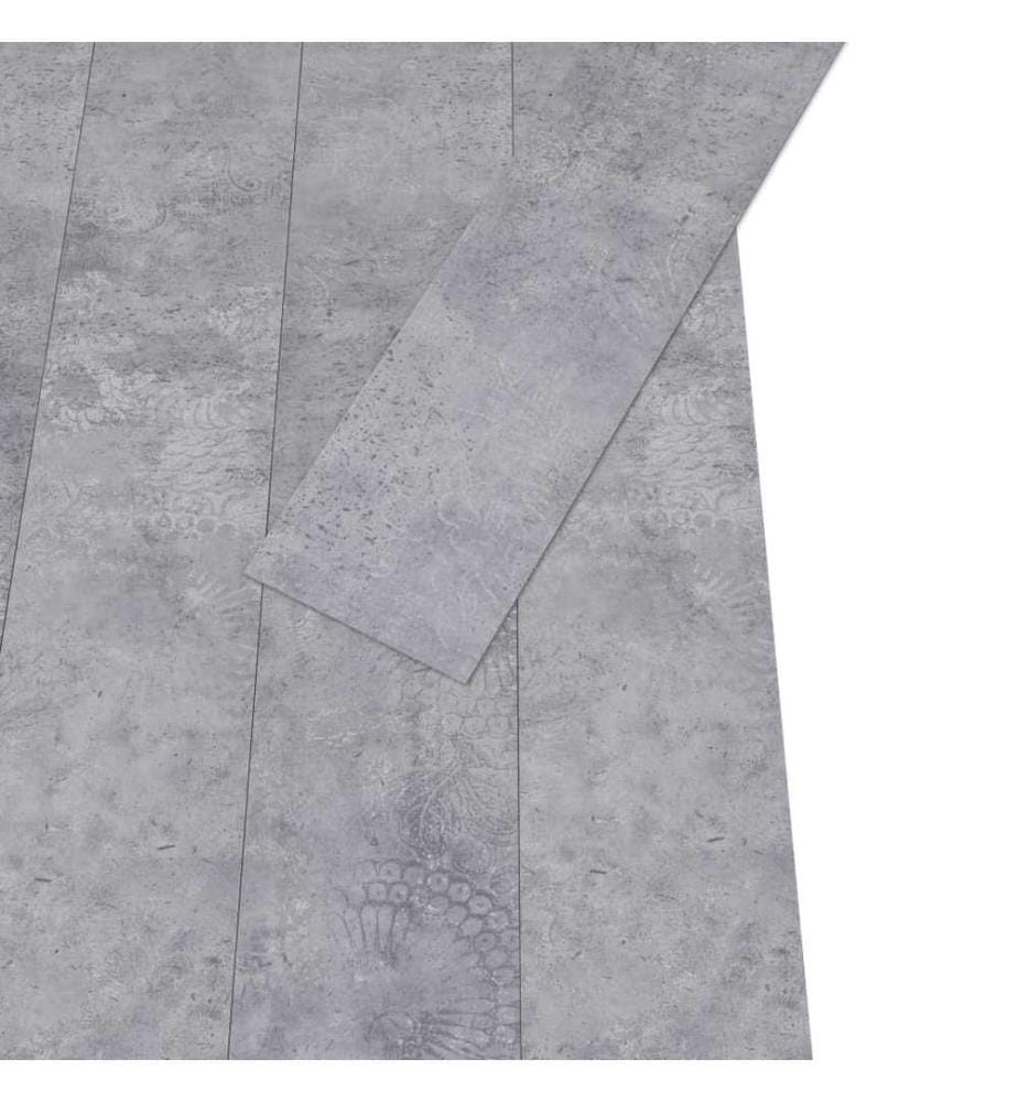 Planches de plancher PVC 5,02 m² 2 mm Autoadhésif Gris ciment