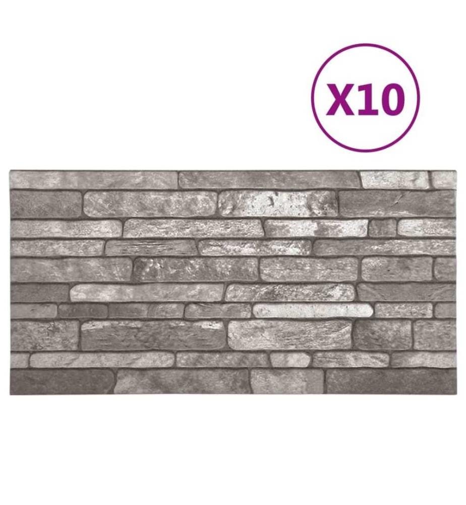 3D-Wandpaneele 10 Stk. Dunkelgrau Backstein-Optik EPS