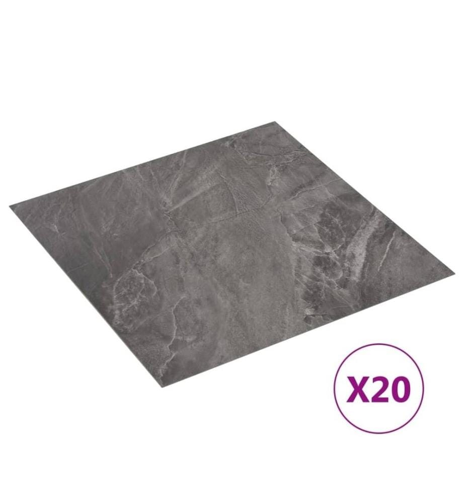 PVC-Fliesen Selbstklebend 20 Stk. 1,86 m² Schwarzes Muster