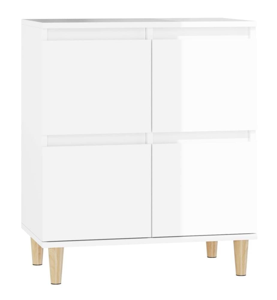 Buffet Blanc brillant 60x35x70 cm Bois d'ingénierie