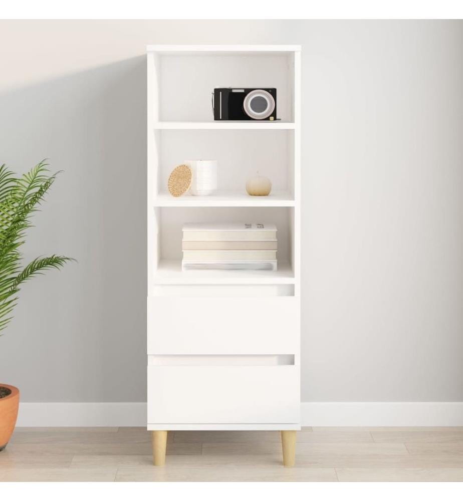 Buffet haut Blanc 40x36x110 cm Bois d'ingénierie