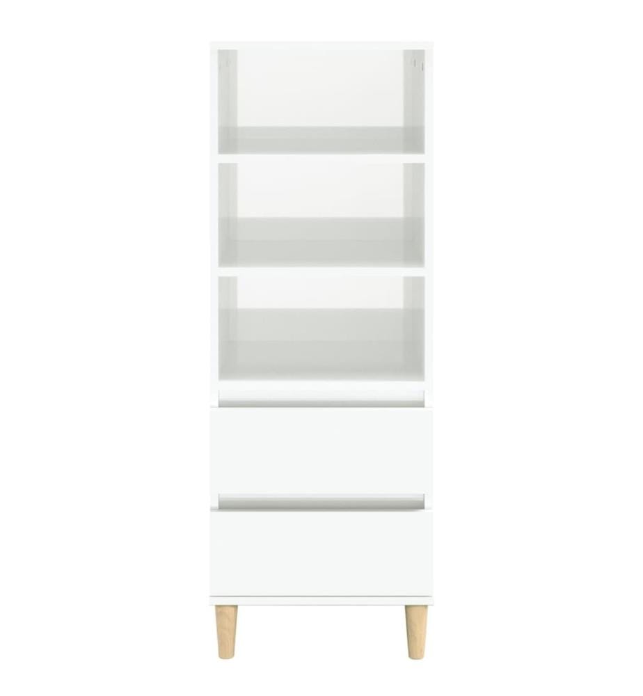 Buffet haut Blanc brillant 40x36x110 cm Bois d'ingénierie