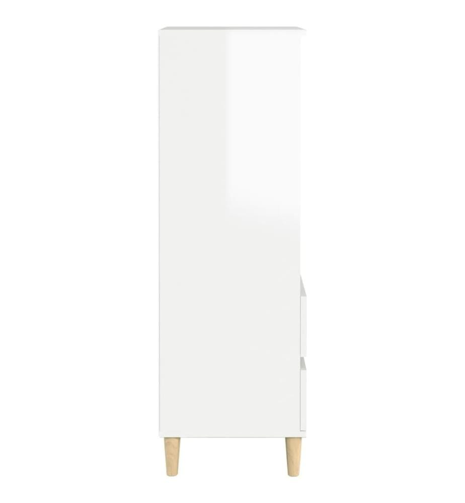Buffet haut Blanc brillant 40x36x110 cm Bois d'ingénierie