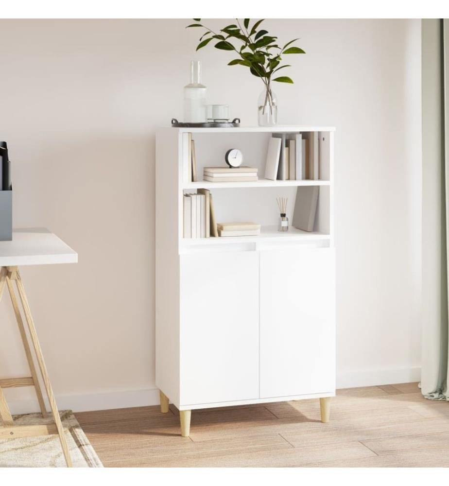 Buffet haut Blanc 60x36x110 cm Bois d'ingénierie