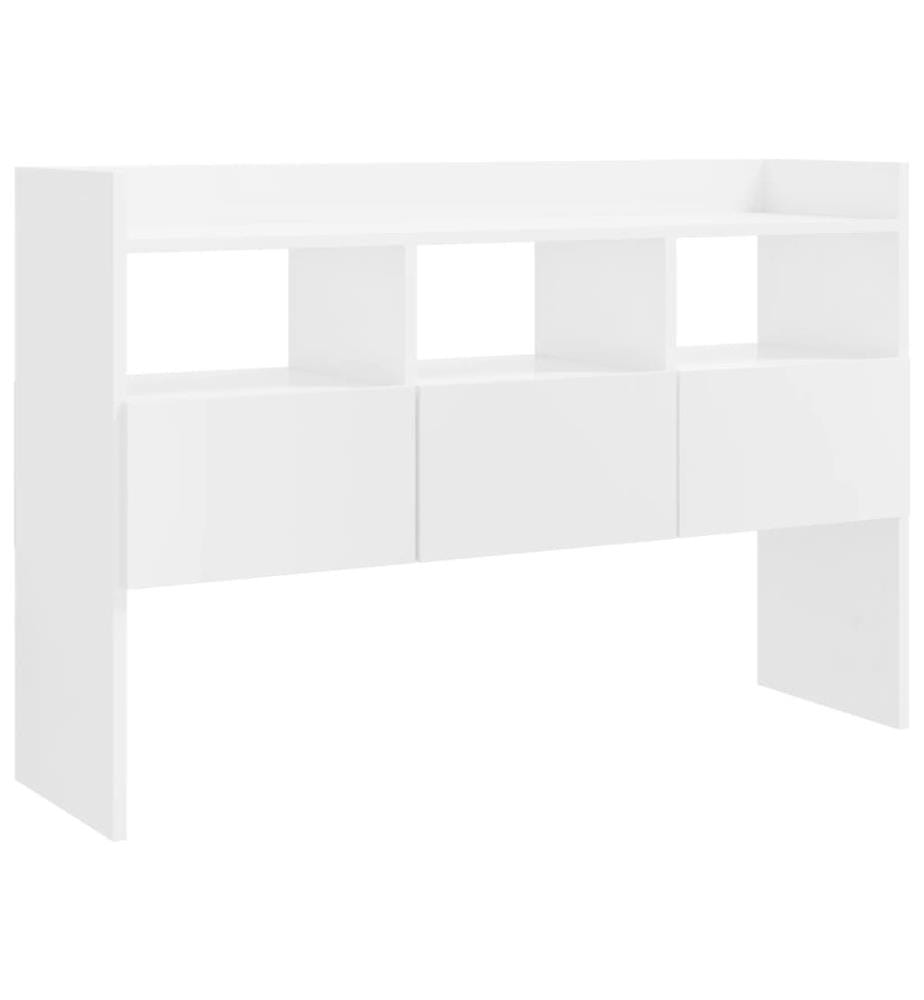 Buffet Blanc brillant 105x30x70 cm Aggloméré