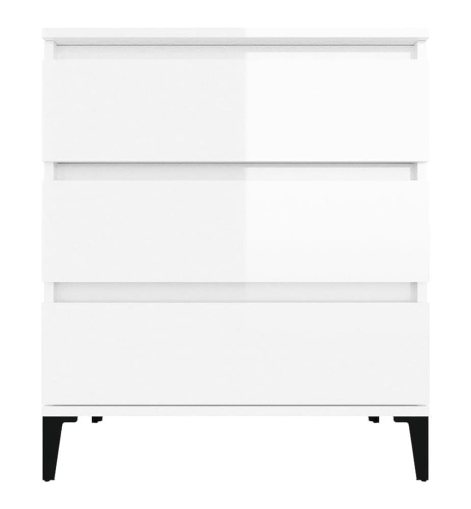 Buffet Blanc brillant 60x35x70 cm Bois d'ingénierie