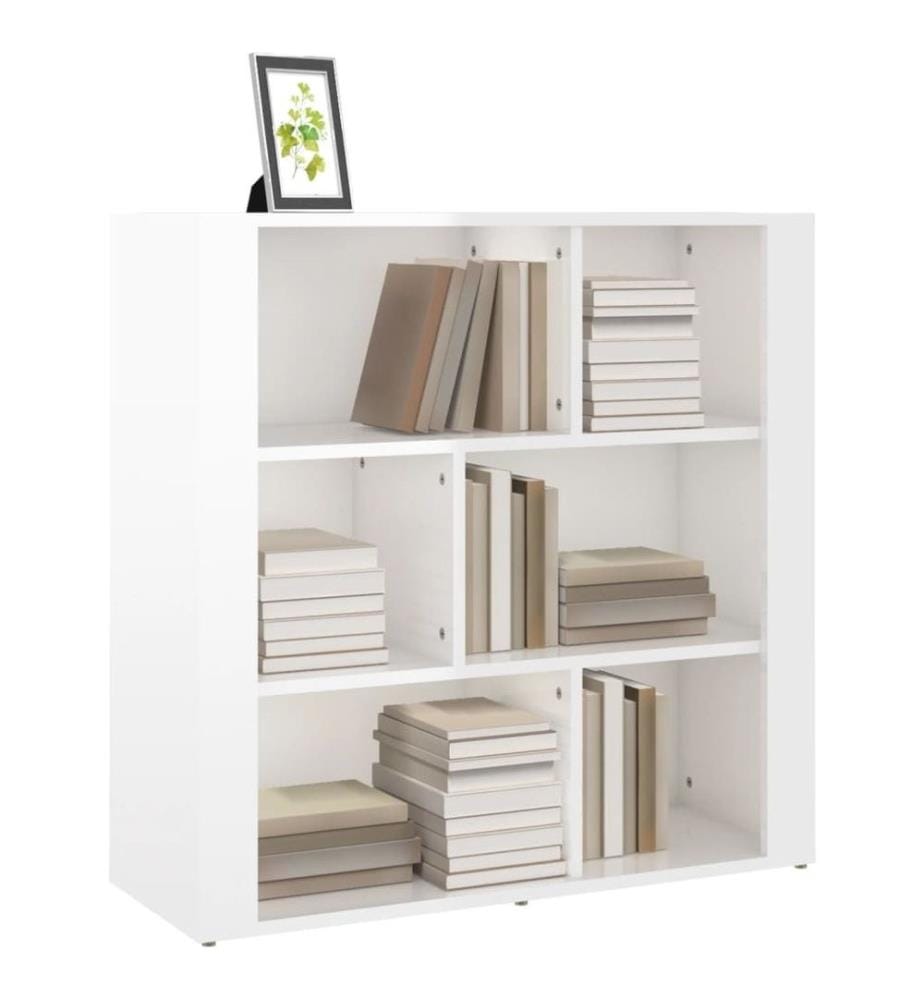 Buffet Blanc brillant 80x30x80 cm Bois d'ingénierie