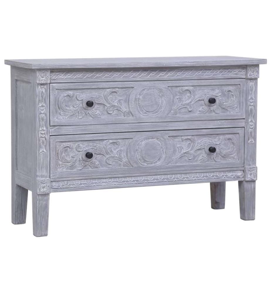 Sideboard mit 2 Schubladen 90 x 30 x 60 cm Massivholz Mahagoni