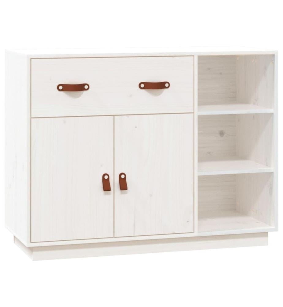 Sideboard Weiss 98,5x40x75 cm Massivholz Kiefer