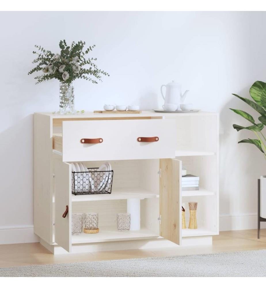 Sideboard Weiss 98,5x40x75 cm Massivholz Kiefer