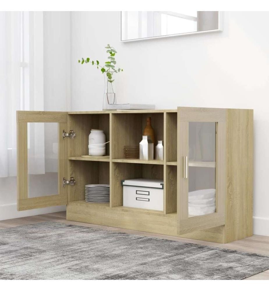 Armoire à vitrine Chêne sonoma 120x30,5x70 cm Aggloméré