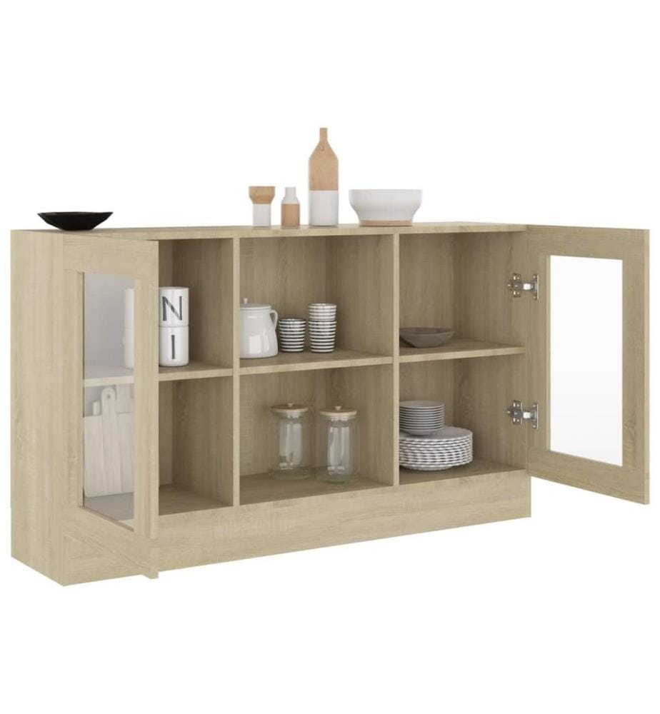 Armoire à vitrine Chêne sonoma 120x30,5x70 cm Aggloméré