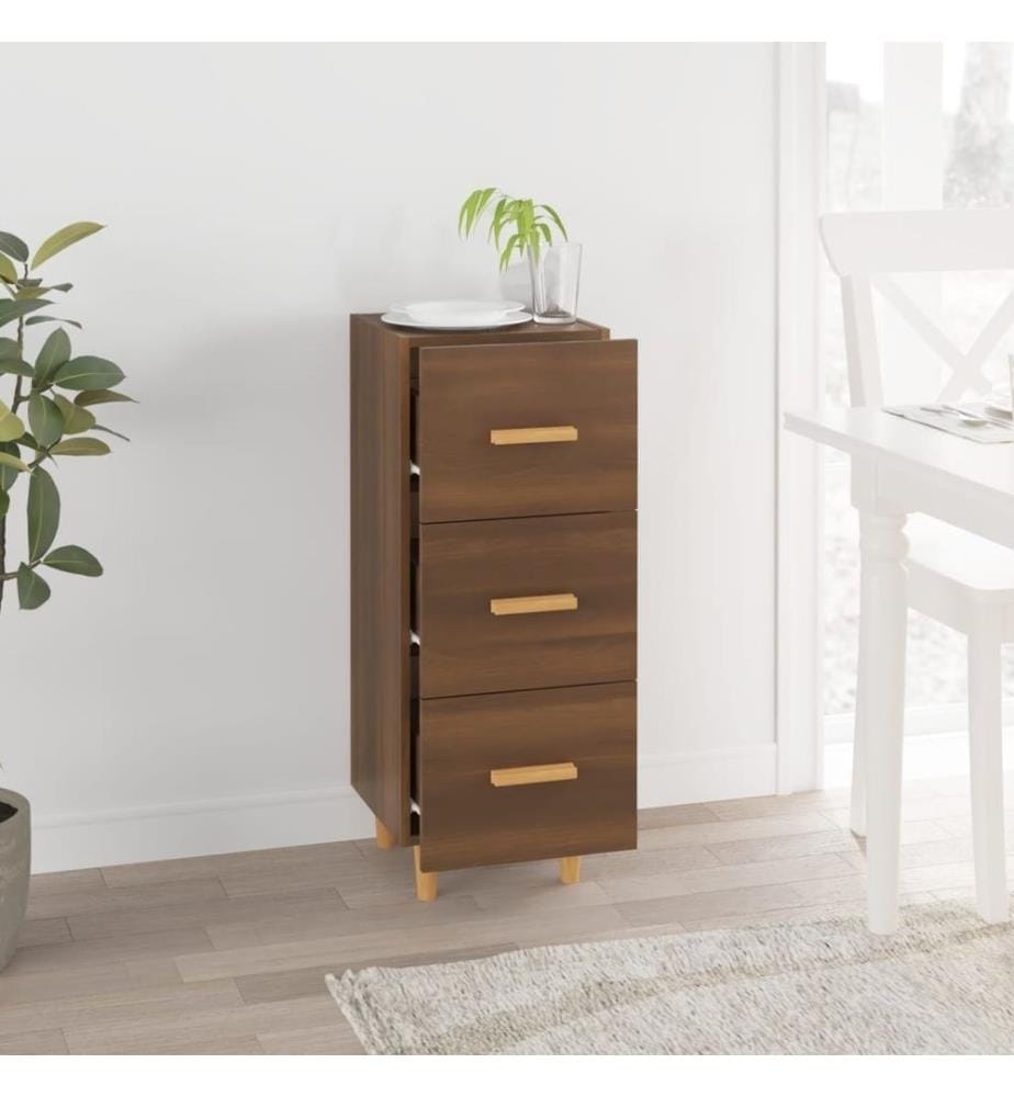 Sideboard Braun Eichen-Optik 34,5x34x90 cm Holzwerkstoff