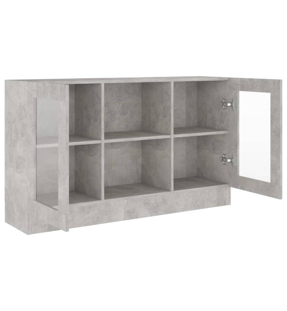Armoire à vitrine Gris béton 120x30,5x70 cm Aggloméré