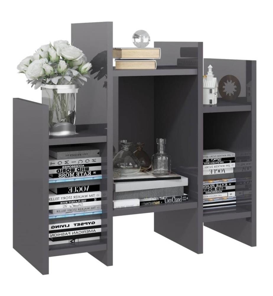 Regalschrank Hochglanz-Grau 60x26x60 cm Holzwerkstoff