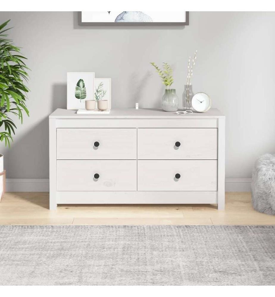 Armoire latérale Blanc 100x40x54 cm Bois de pin massif