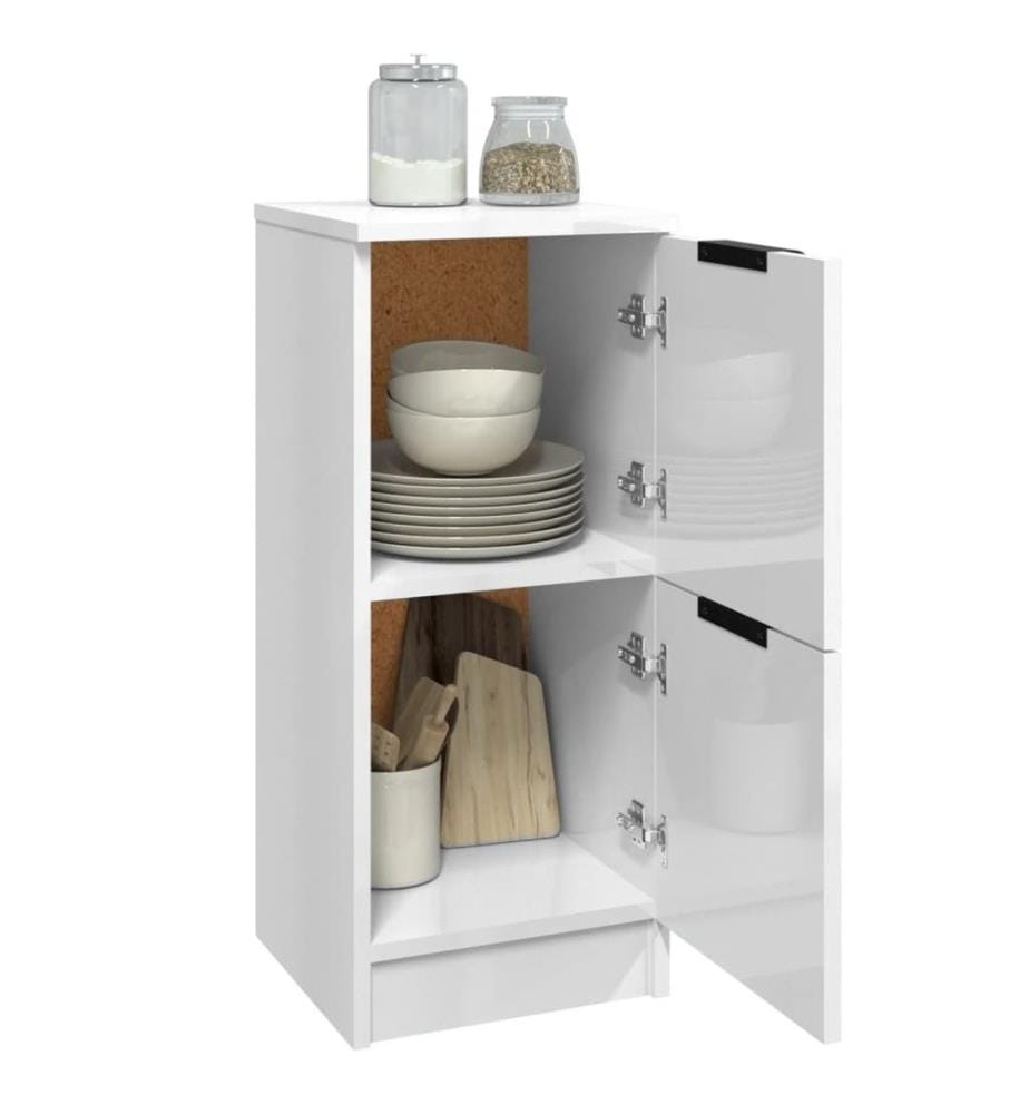 Sideboards 2 Stk. Hochglanz-Weiss 30x30x70 cm Holzwerkstoff
